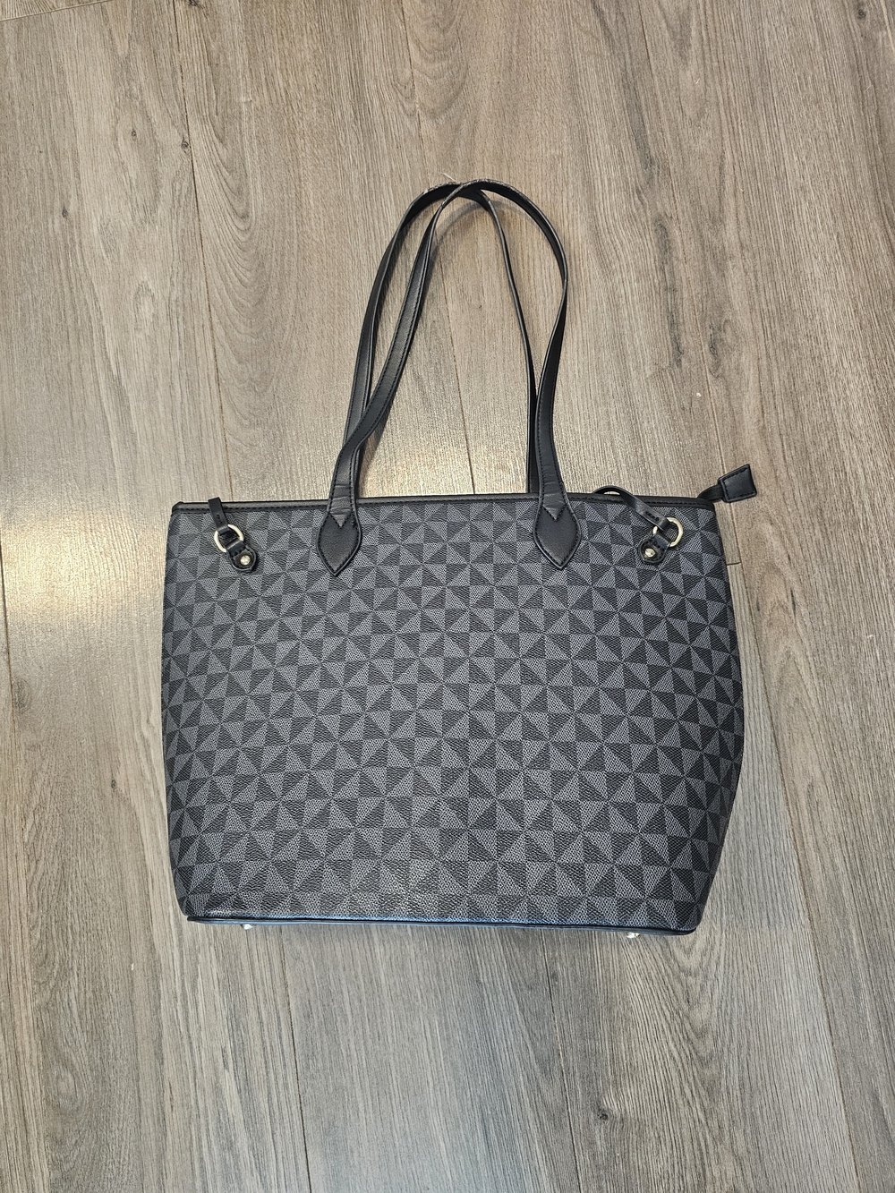 Classic Geometric Tote Bag in Charcoal Gray